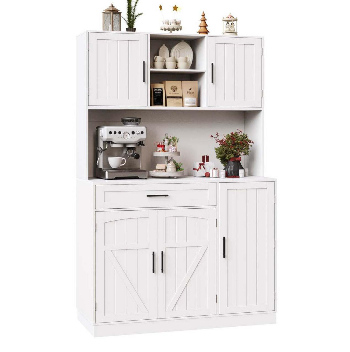 PRÍBORNÍK 110/38/180 cm s LED osvetlením, zásuvkou a USB portmi, biely - biela, kompozitné drevo (110/180/38cm) - Redom