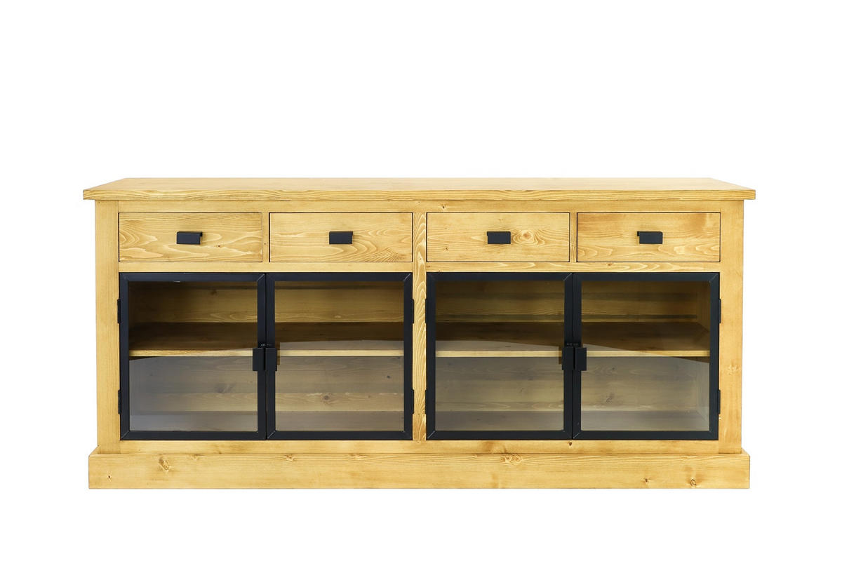 SIDEBOARD aus Massivholz Industrial - Honig, Holz (200/90/50cm) - Seart