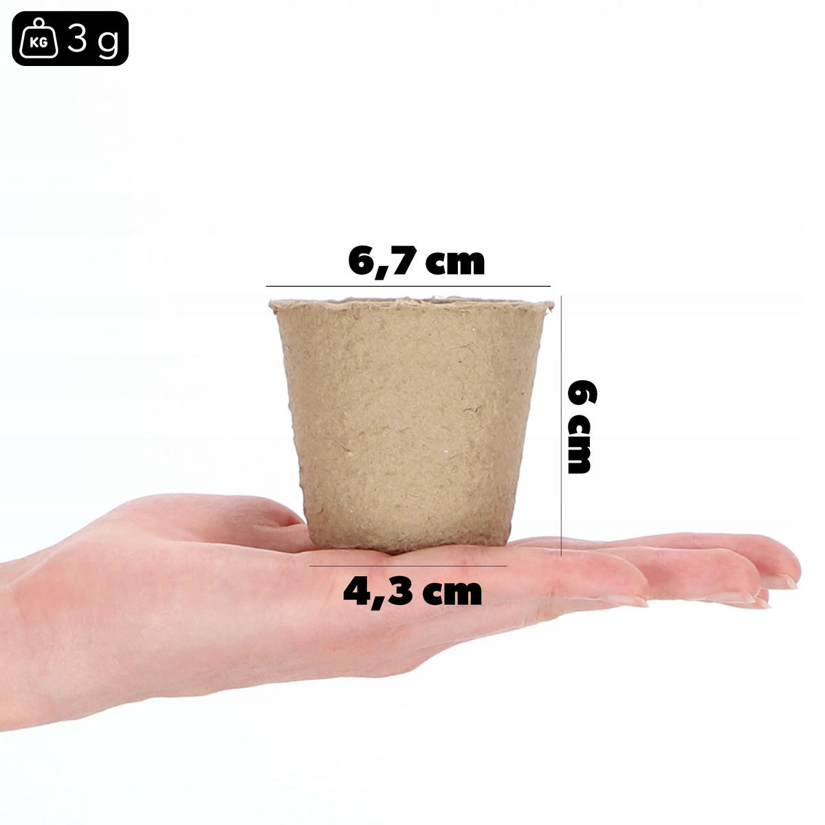 TORFKÜBEL, 7 x 6 cm, 60 Stück - Naturfarben, Naturmaterialien - KADAX