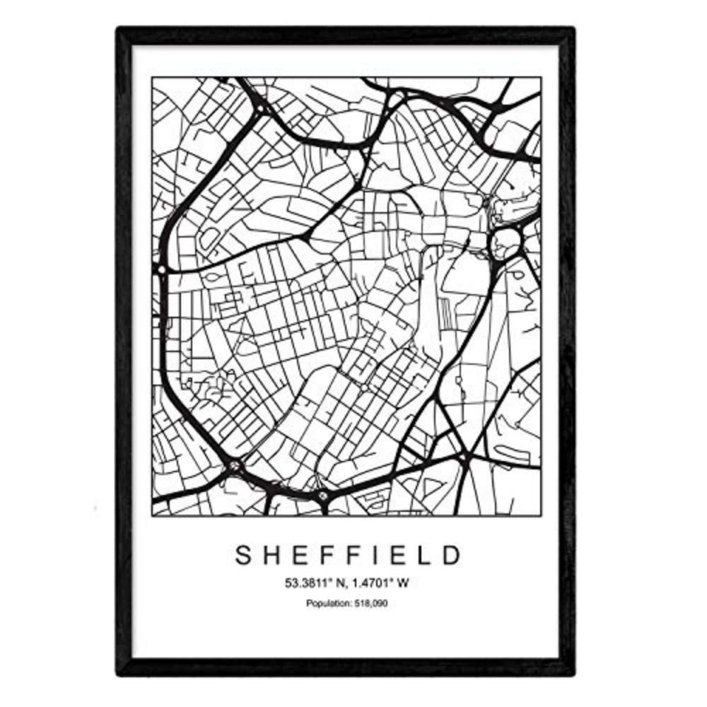 POSTER Sheffield Nordischen Stil A3 Rahmenlos - Klar, Papier (29.7/5/42cm) - Nacnic