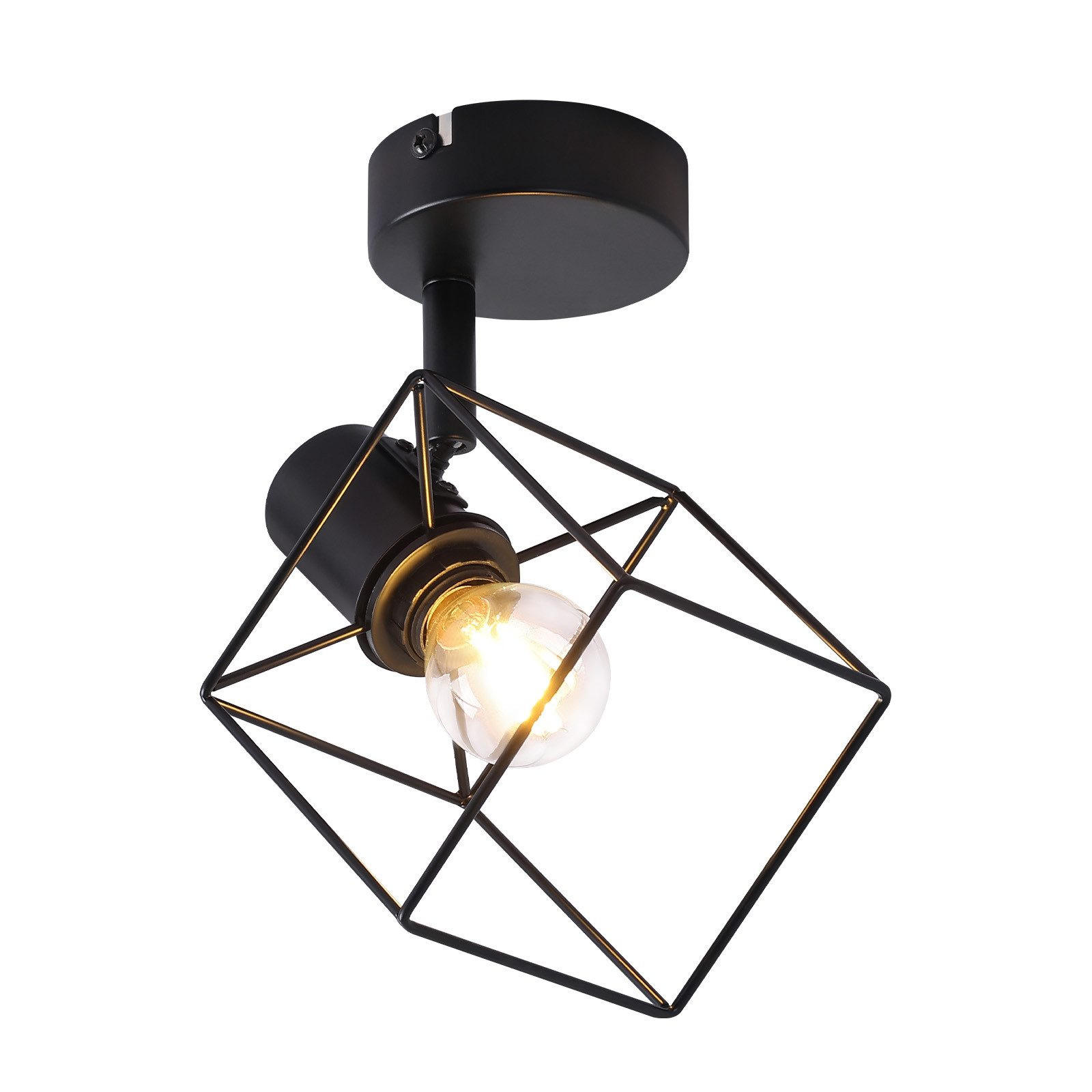 STRAHLER Fürth 1-flammig 10/10/15 cm - Schwarz, Metall (10/10/15cm) - Nettlife