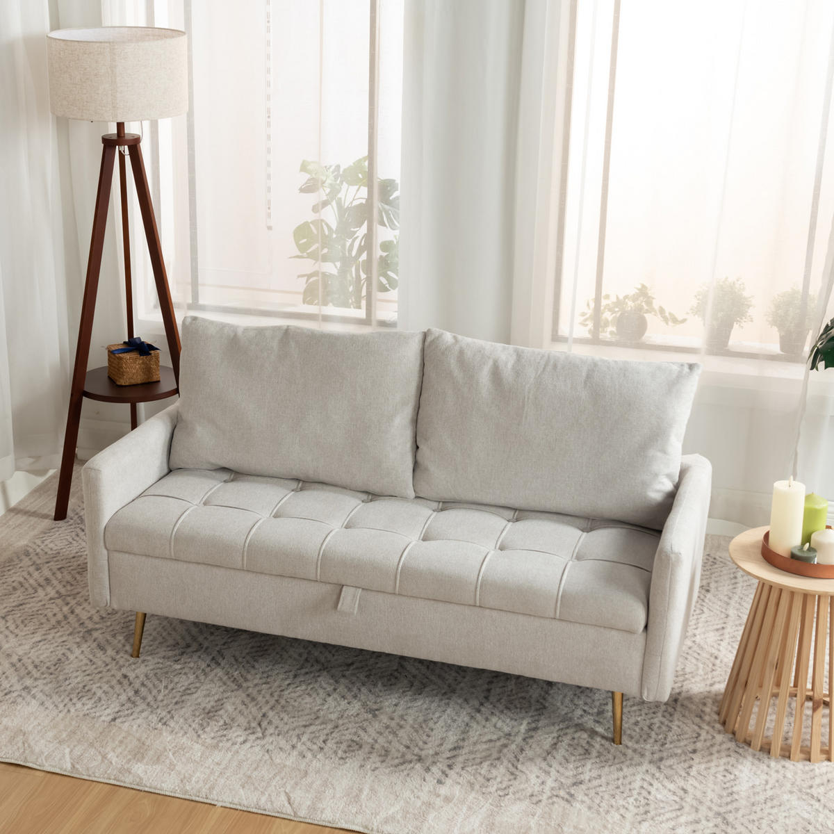 2-SITZER-SOFA in Beige - Beige, Textil (72/83/152cm) - Meubles Cosy