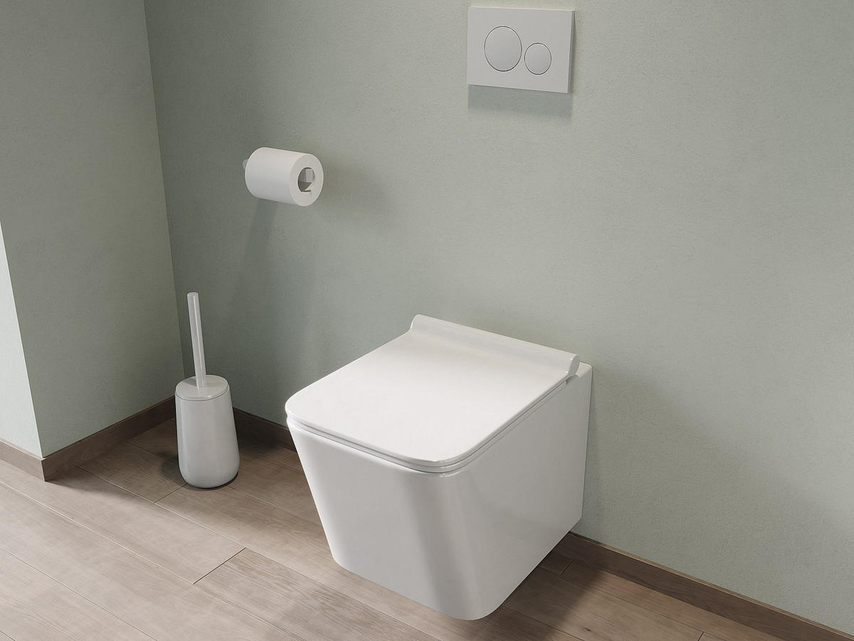 HÄNGE WC - 35.5 cm x 51.5 cm - keramik - weiß Clemona - Weiß, Keramik (35.5/34/51.5cm) - Vente-Unique