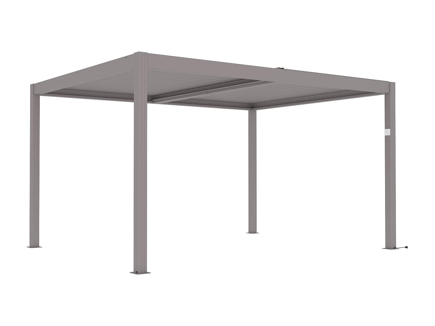 TERRASSENDACH bioklimatisch freistehend elektrisch mit verstellbaren Lamellen - Aluminium - 12 m² - Taupe - AMADORA - Braun, Metall (395/220/305cm) - Vente-Unique