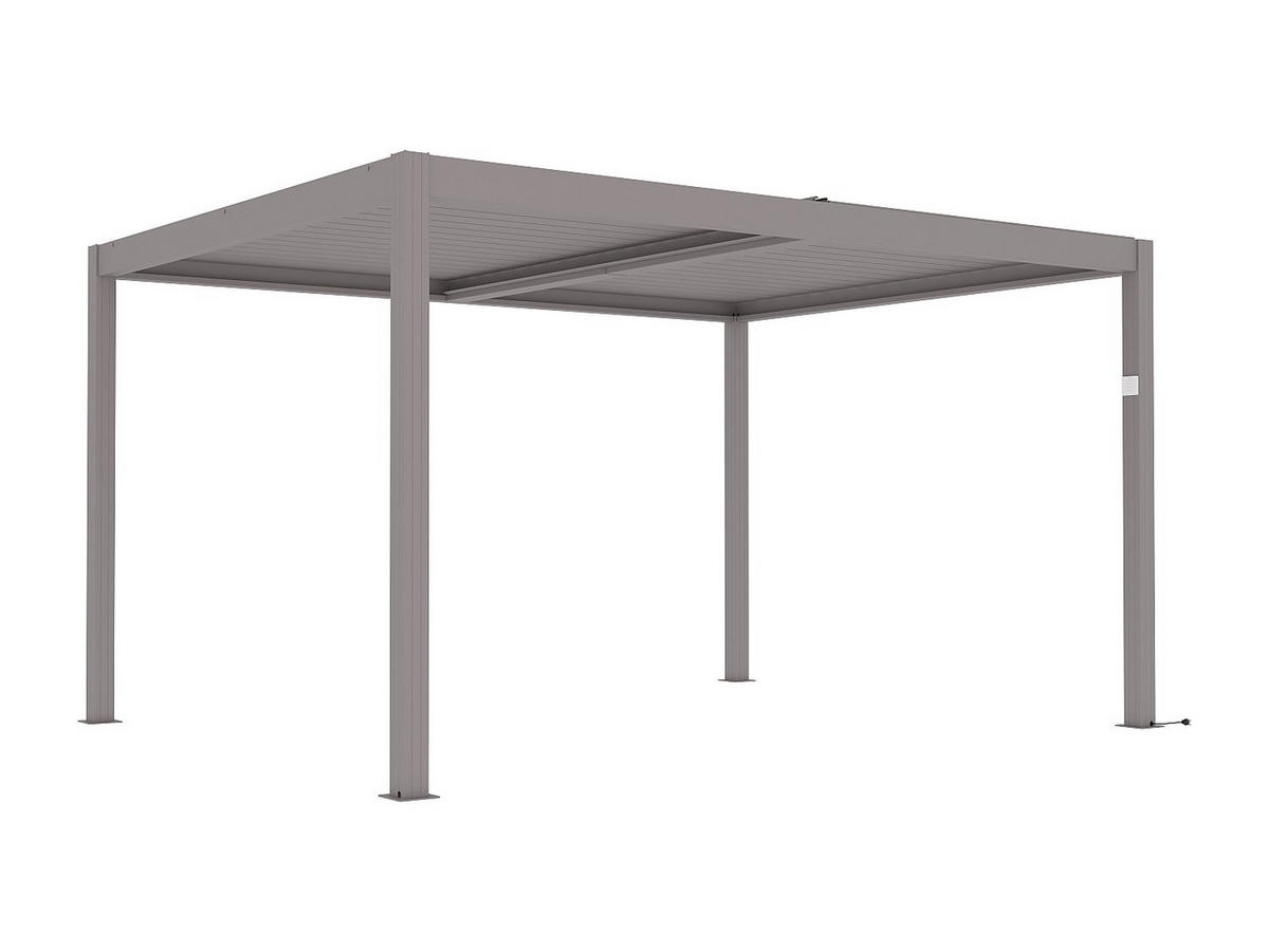 TERRASSENDACH bioklimatisch freistehend elektrisch mit verstellbaren Lamellen - Aluminium - 12 m² - Taupe - AMADORA - Braun, Metall (395/220/305cm) - Vente-Unique