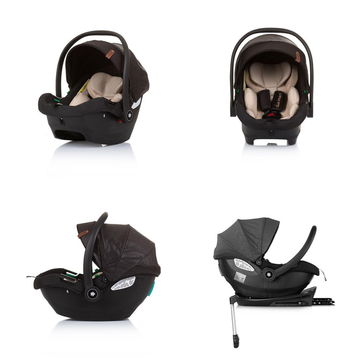 BABYSCHALE i-Size Duo Smart schwarz Gruppe 0+, Kissen, verstellbare Kopfstütze - Schwarz, Kunststoff (40/58/66cm) - Chipolino