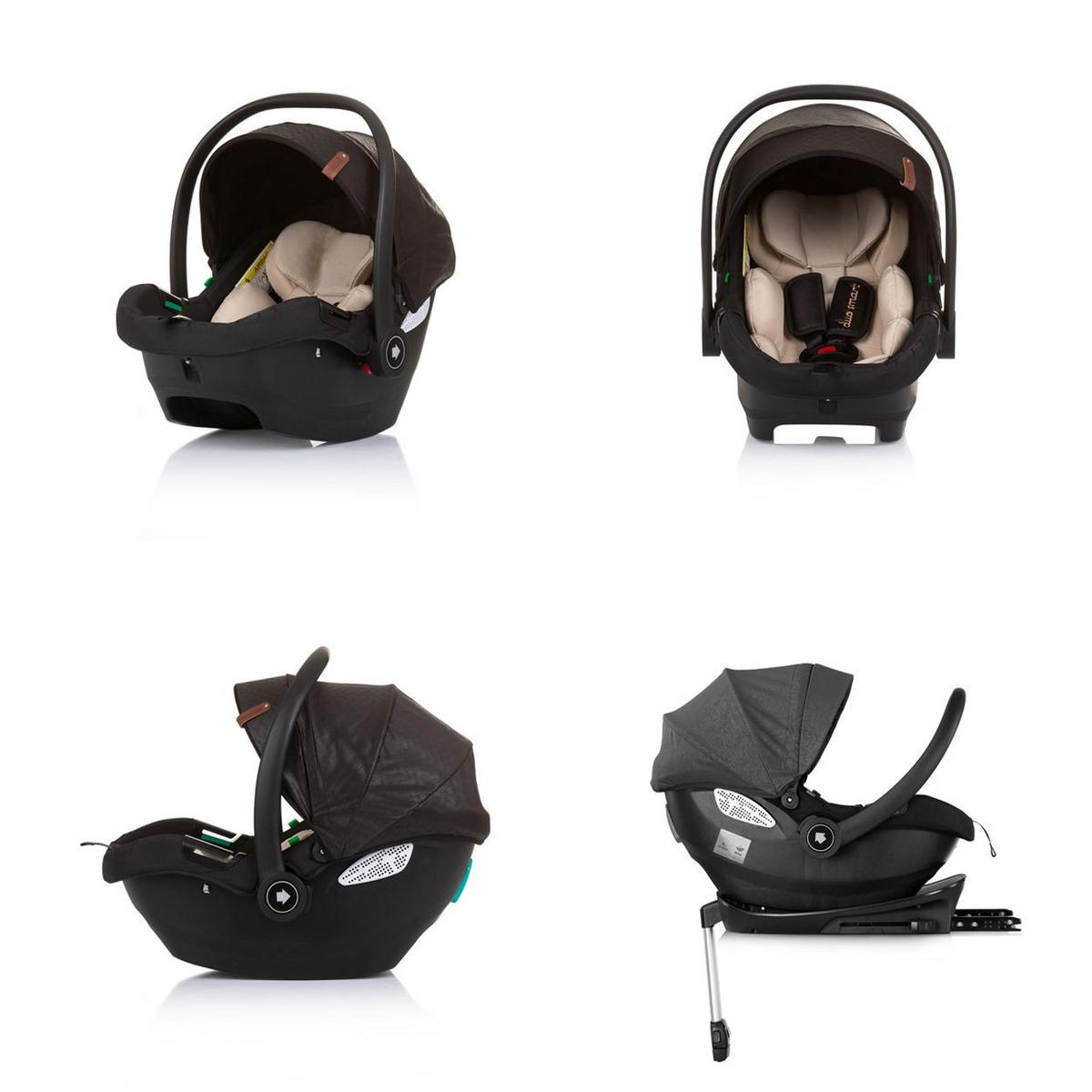 BABYSCHALE i-Size Duo Smart schwarz Gruppe 0+, Kissen, verstellbare Kopfstütze - Schwarz, Kunststoff (40/58/66cm) - Chipolino