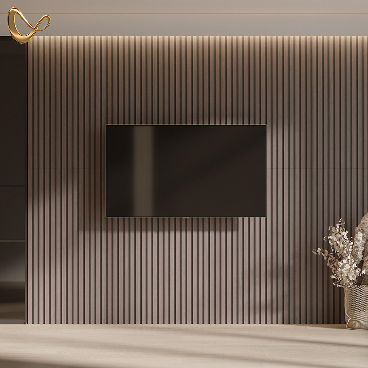 WANDPANEELE Grivola Nussbaum/Braun 12 Stück - Walnussfarben/Braun, Holzwerkstoff (120/40/1.8cm) - Livinity®