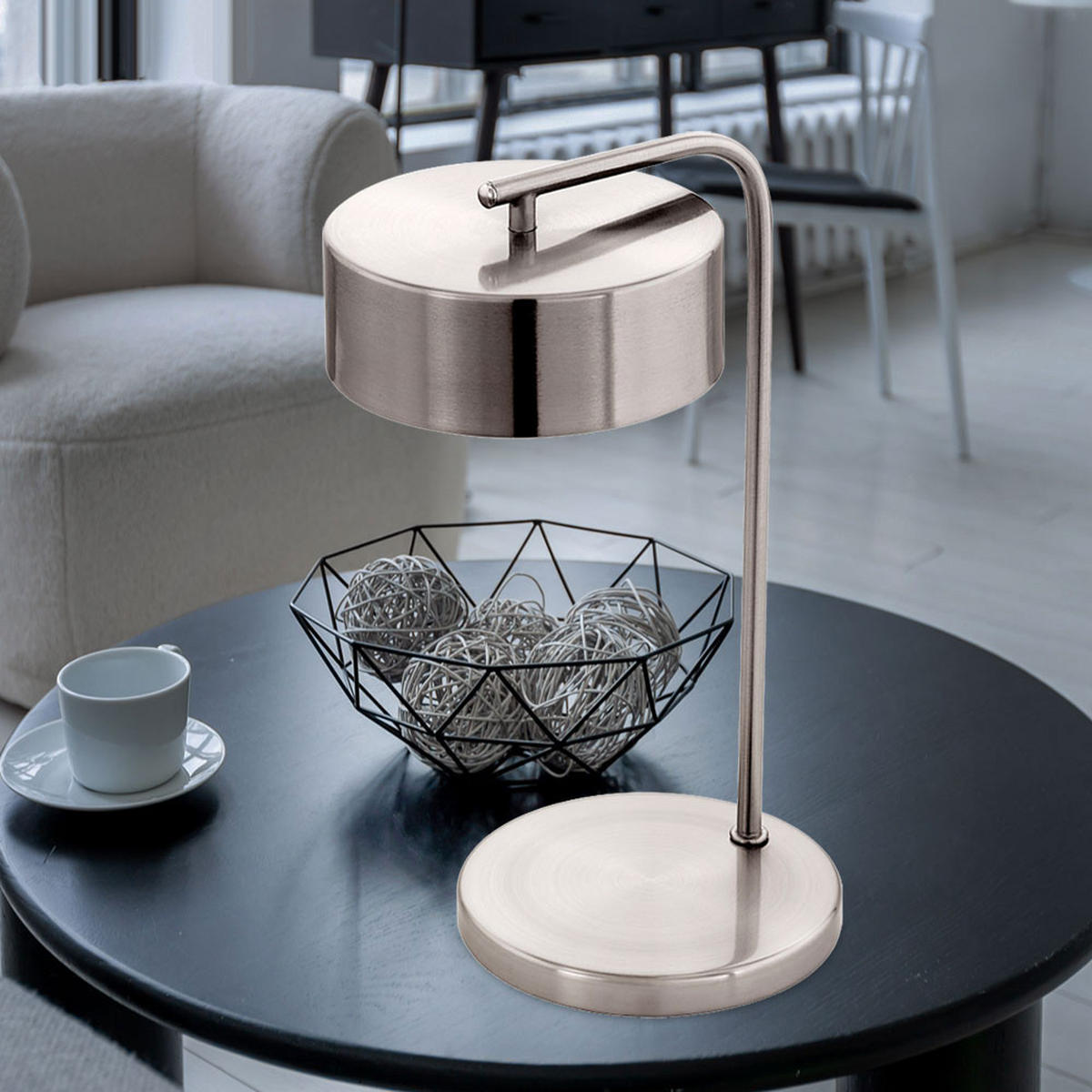 LED TISCHLEUCHTE Estosa Metall Silber - Silberfarben, Metall (20.5/20.5/31.5cm)