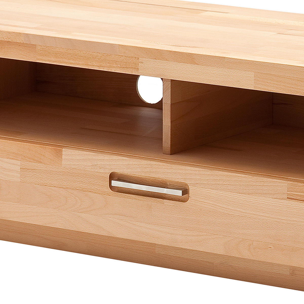 TV-LOWBOARD - Kernbuche massiv - Kernbuche, Holz (125/43/46cm) - home24
