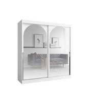 SCHIEBETÜRENSCHRANK MOSSA 200 / 215 / 65 cm in Weiß / Schwarz - Schwarz/Weiß, Holzwerkstoff (200/215/65cm) - Deine Möbel 24