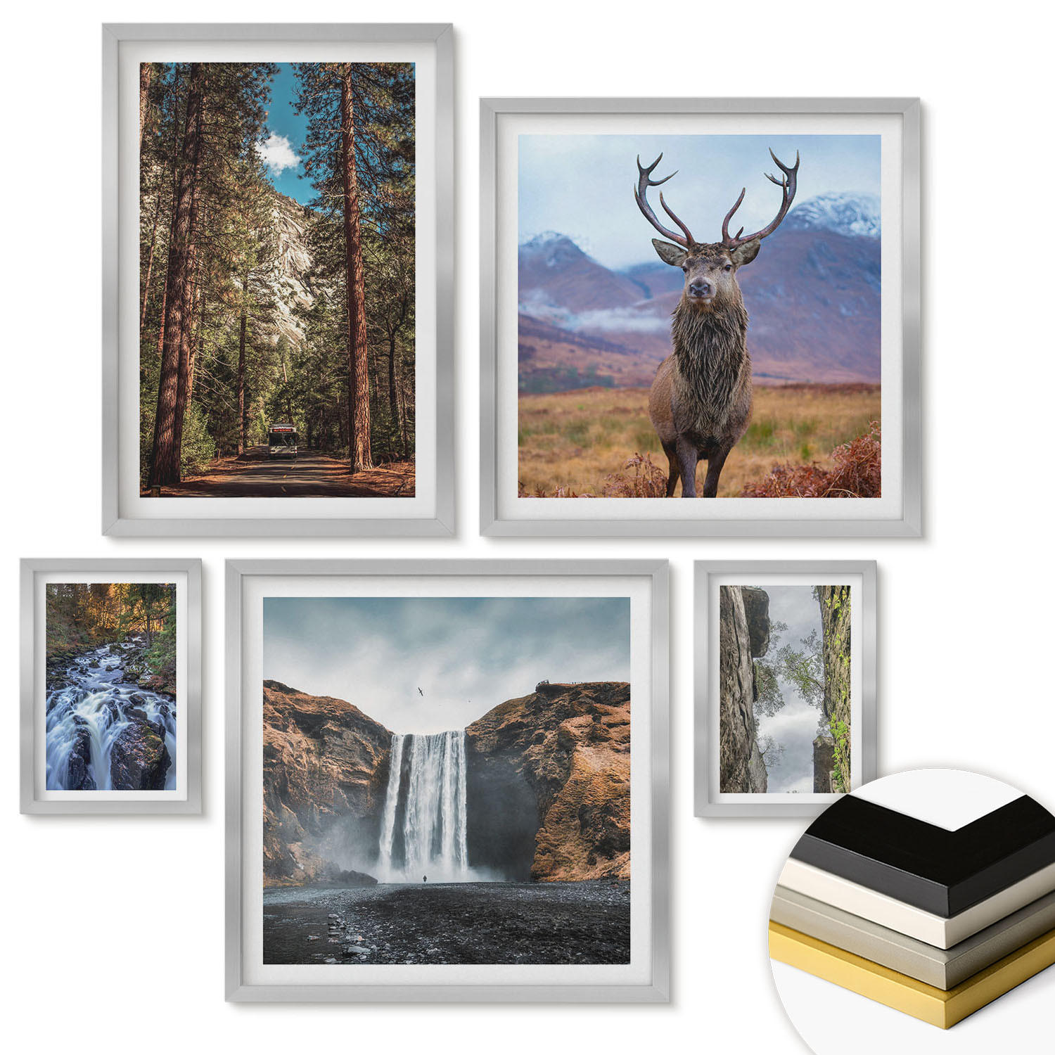 ArtPrintCave Wandbilder Silber 40x60 cm