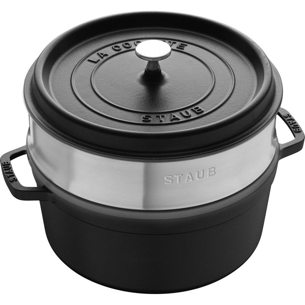 TOPF Schwarz 30/25/22.6 cm 405088140 - Schwarz, Metall (24cm) - Staub
