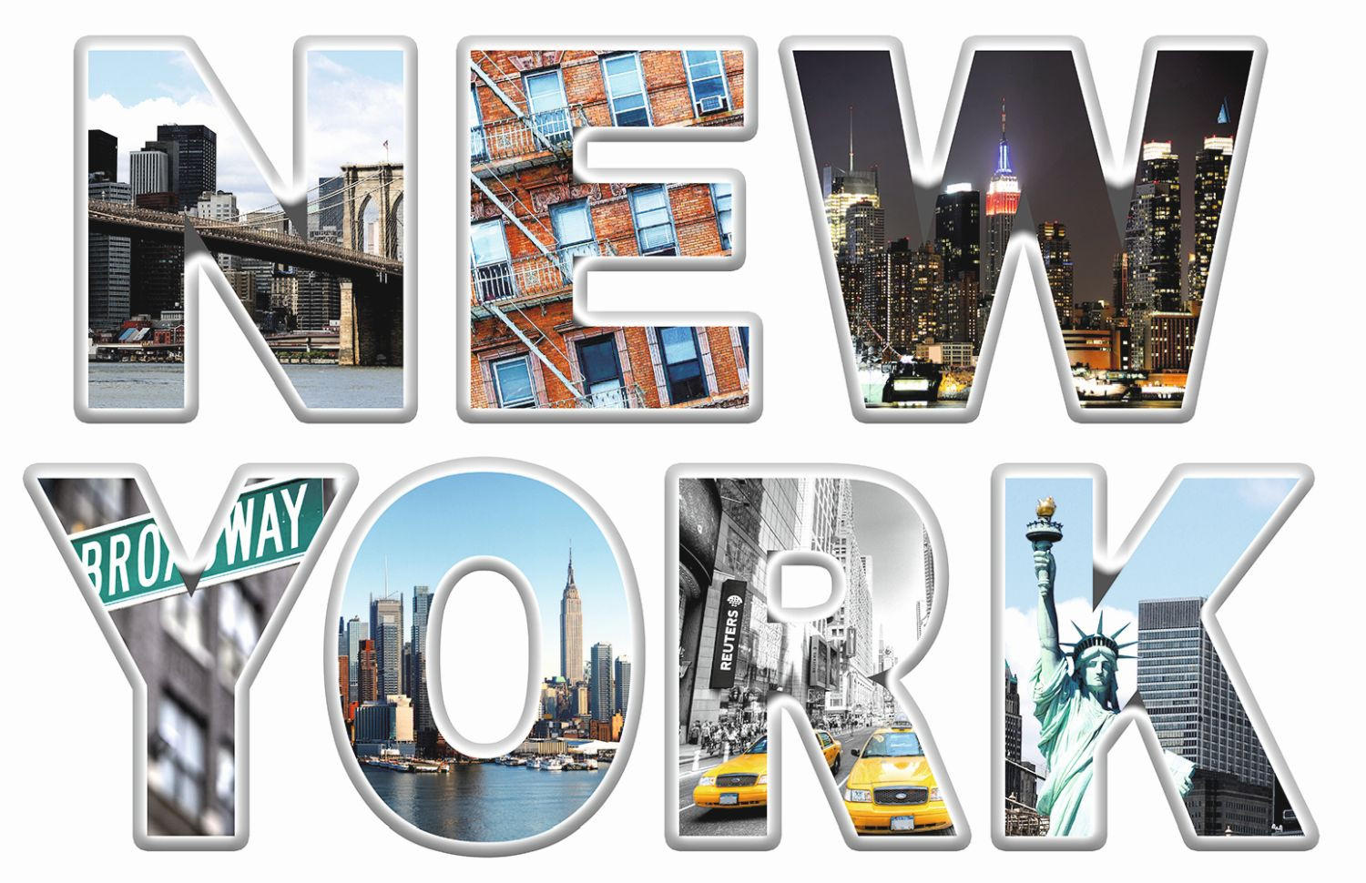 WANDTATTOO New York 65 x 42.5 cm - Multicolor, Papier (65/42.5/42.5cm) - Sanders & Sanders