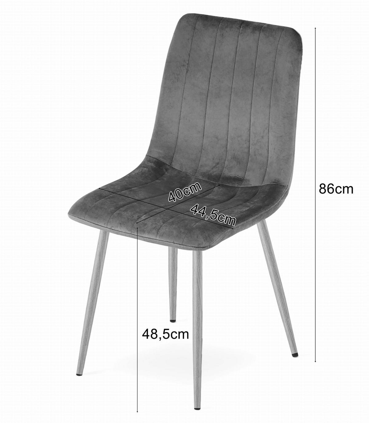 STUHL ORSARA 1 Stück, Beige, Metallbeine in Holzfarbe, mit Samtstoff gepolstert - Beige, Textil/Metall (43/90/51cm) - Komodee