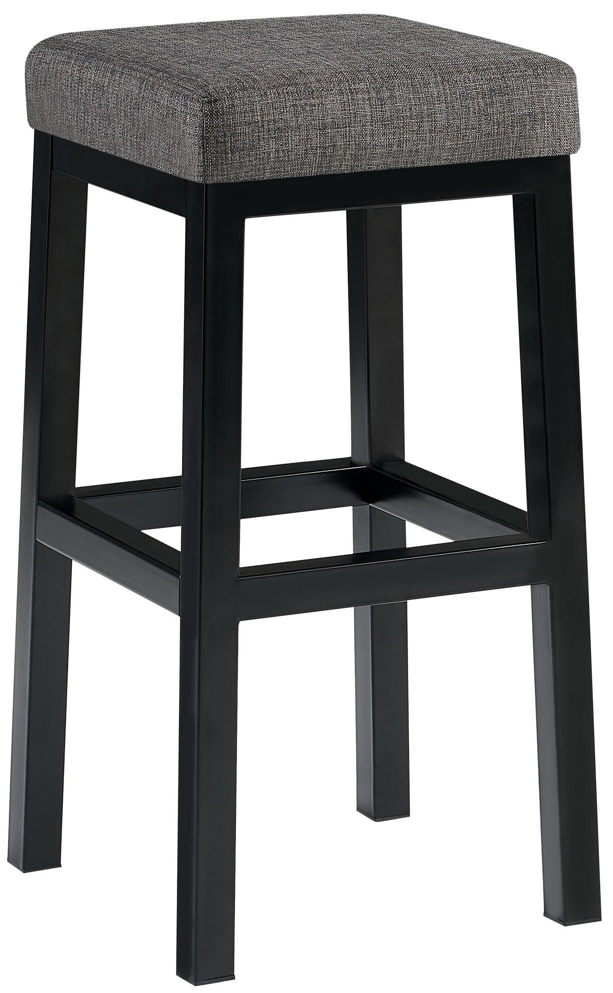 BARHOCKER Stoff Grau - Schwarz/Grau, Textil/Metall (37/78/37cm) - CLP