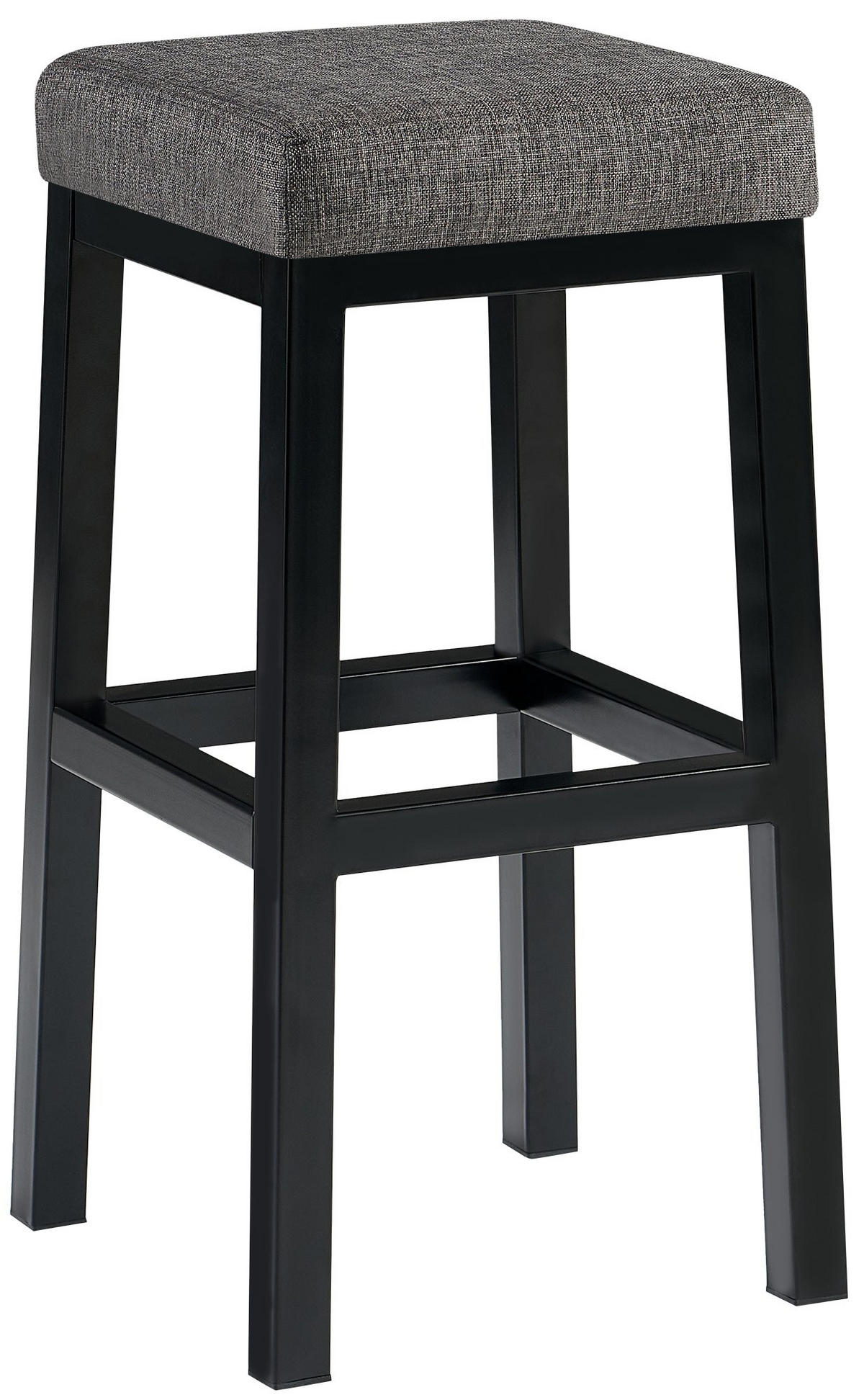 BARHOCKER Stoff Grau - Schwarz/Grau, Textil/Metall (37/78/37cm) - CLP