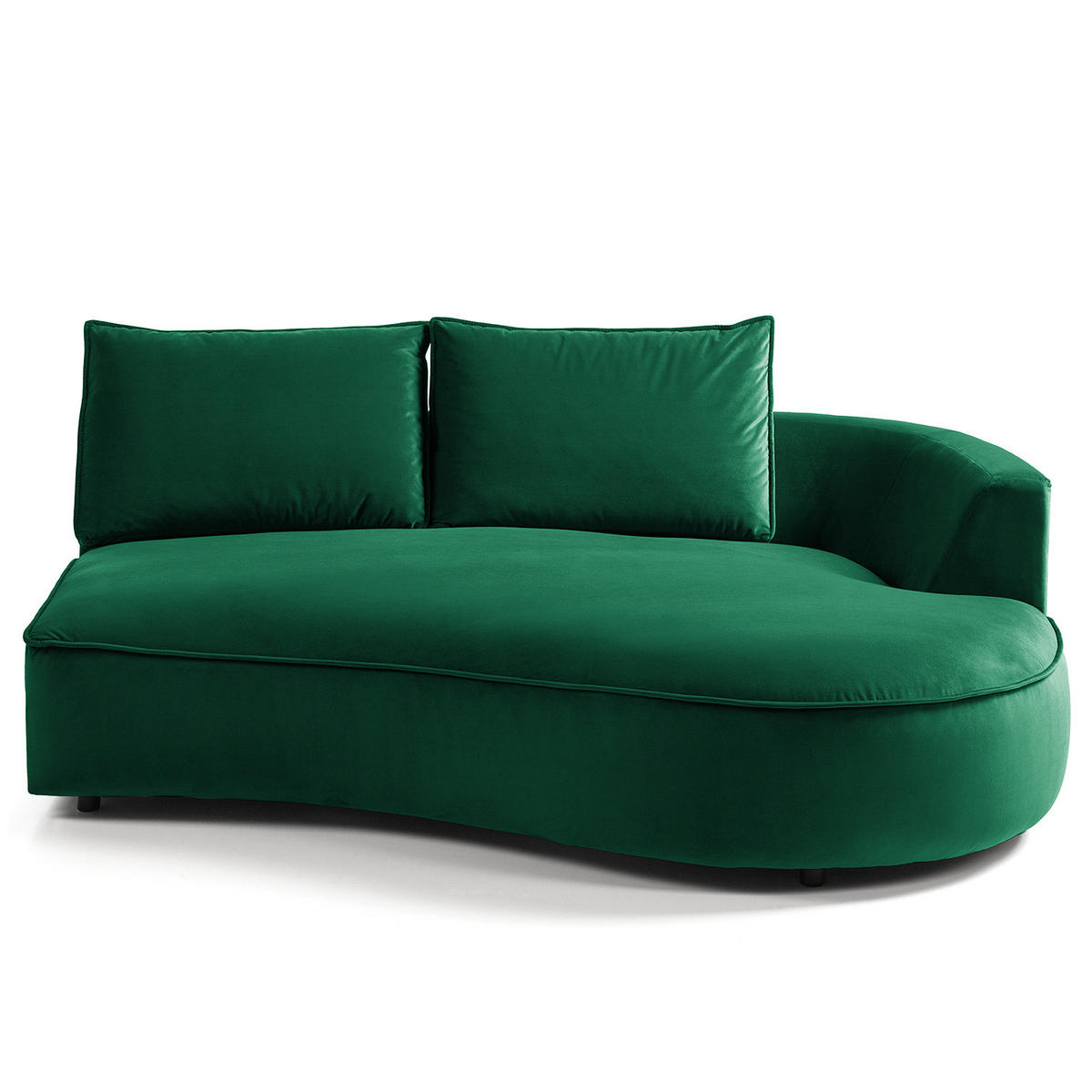 OTTOMANE - modular - Dunkelgrün/Schwarz, Kunststoff/Textil (196/82/146cm) - home24