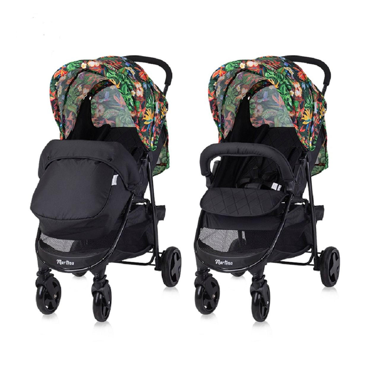 BUGGY Martina bunt Fußabdeckung, Frontbügel abnehmbar, Sonnendach - Multicolor, Metall (67/38/82cm) - Lorelli