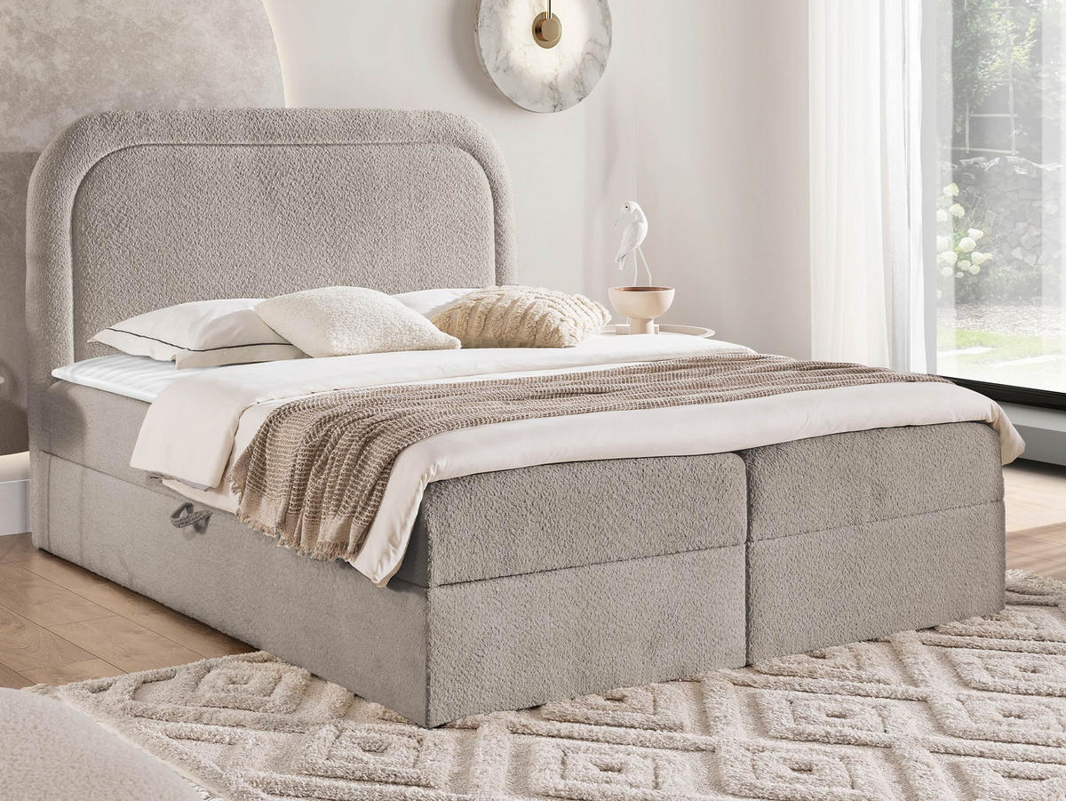 BOXBETT Bonito - H3 - Hellbraun/Schwarz, Holz/Holzwerkstoff (200/200cm) - MIRJAN24