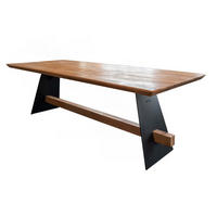 ESSTISCH MIT SCHWEIZER KANTE ARBORIO Braun Akazie - Schwarz/Braun, Holz/Metall (300/100/78cm) - KAWOLA