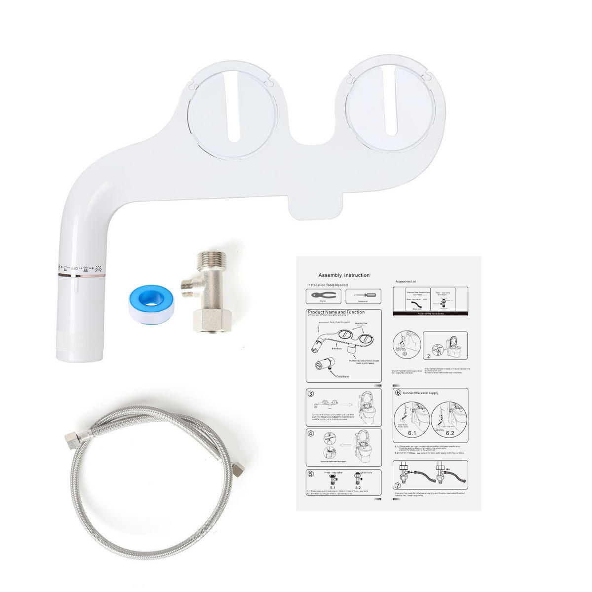 WC-BIDET-AUFSATZ, weiß,45/20/9CM,2er-Pack - Weiß, Kunststoff (20/18/45cm)