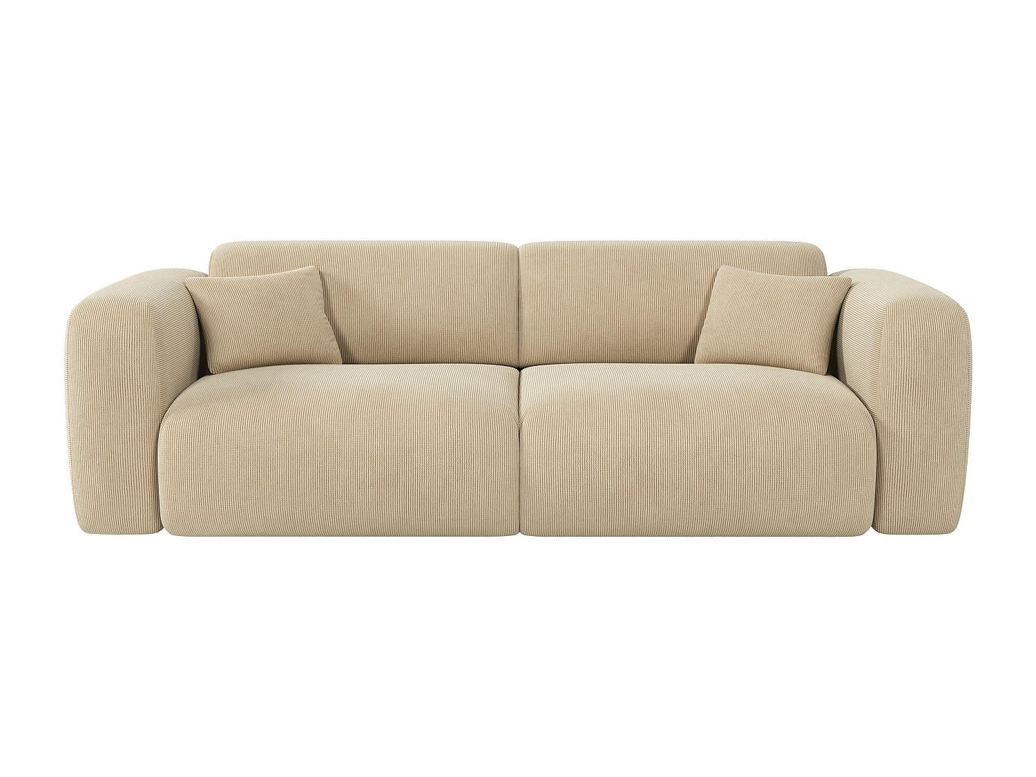 SCHLAFSOFA - 4 Personen - Samt, Stoff - Beige - - Beige, Textil (240/73/97cm) - Vente-Unique
