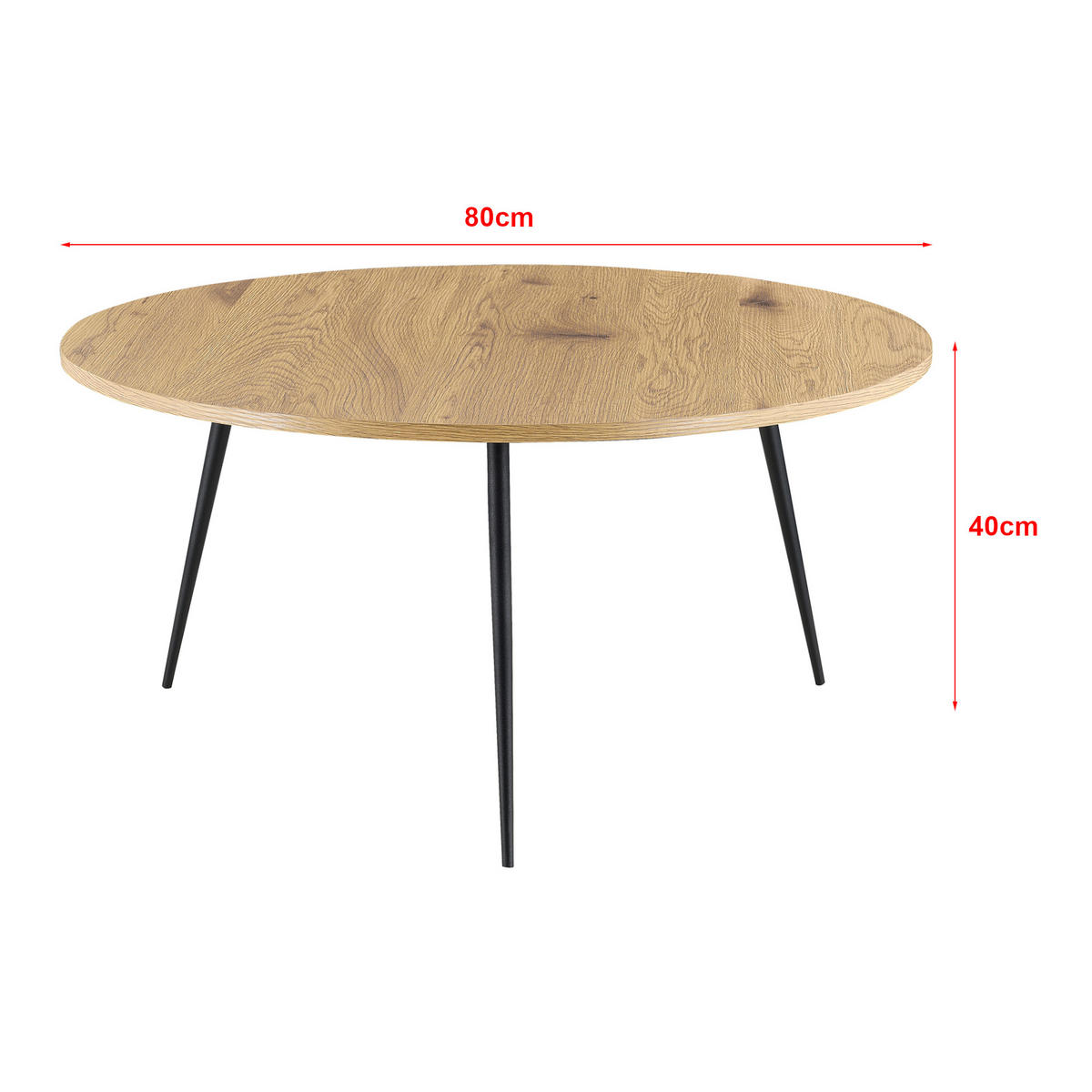 COUCHTISCH Farsund 80/80/40 - Schwarz, Holzwerkstoff (80/80/40cm) - [en.casa]