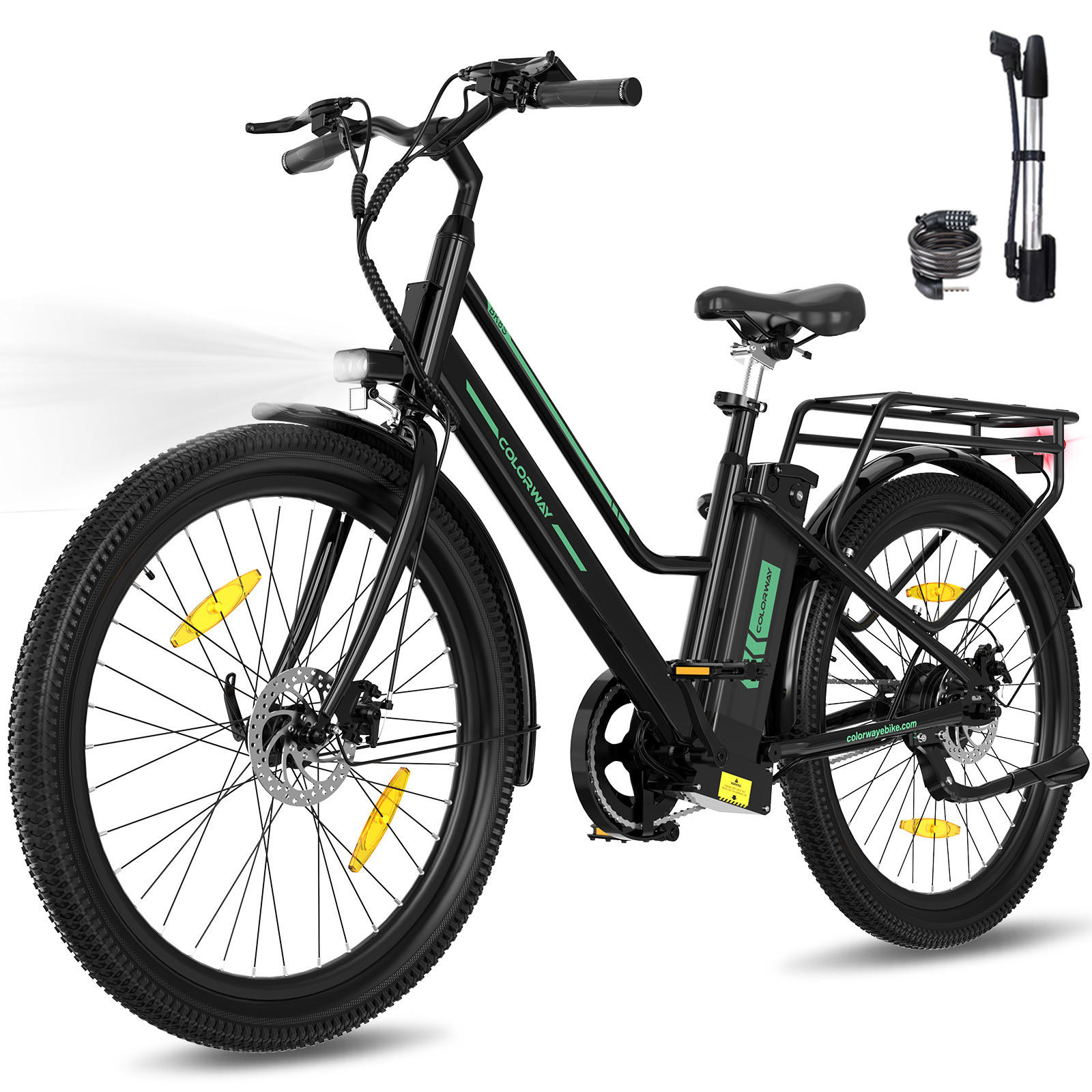 ELEKTROFAHRRAD BK8SL 27,5 Zoll mit LCD-Display ,maximale Reichweite 100 km - Schwarz, Metall (76cm) - COLORWAY
