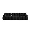 MODULARES-SOFA Bellis aus Samt schwarz 3 Sitzplätze - Schwarz, Textil (94/63/282cm) - Micadoni