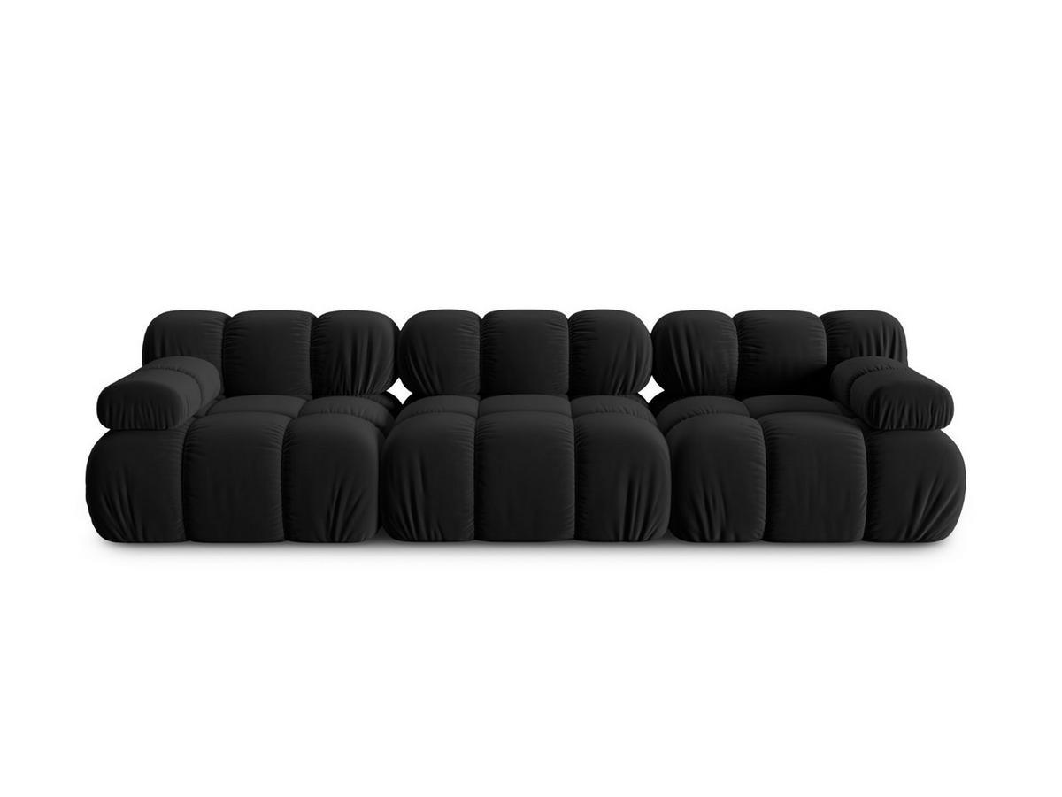 MODULARES-SOFA Bellis aus Samt schwarz 3 Sitzplätze - Schwarz, Textil (94/63/282cm) - Micadoni