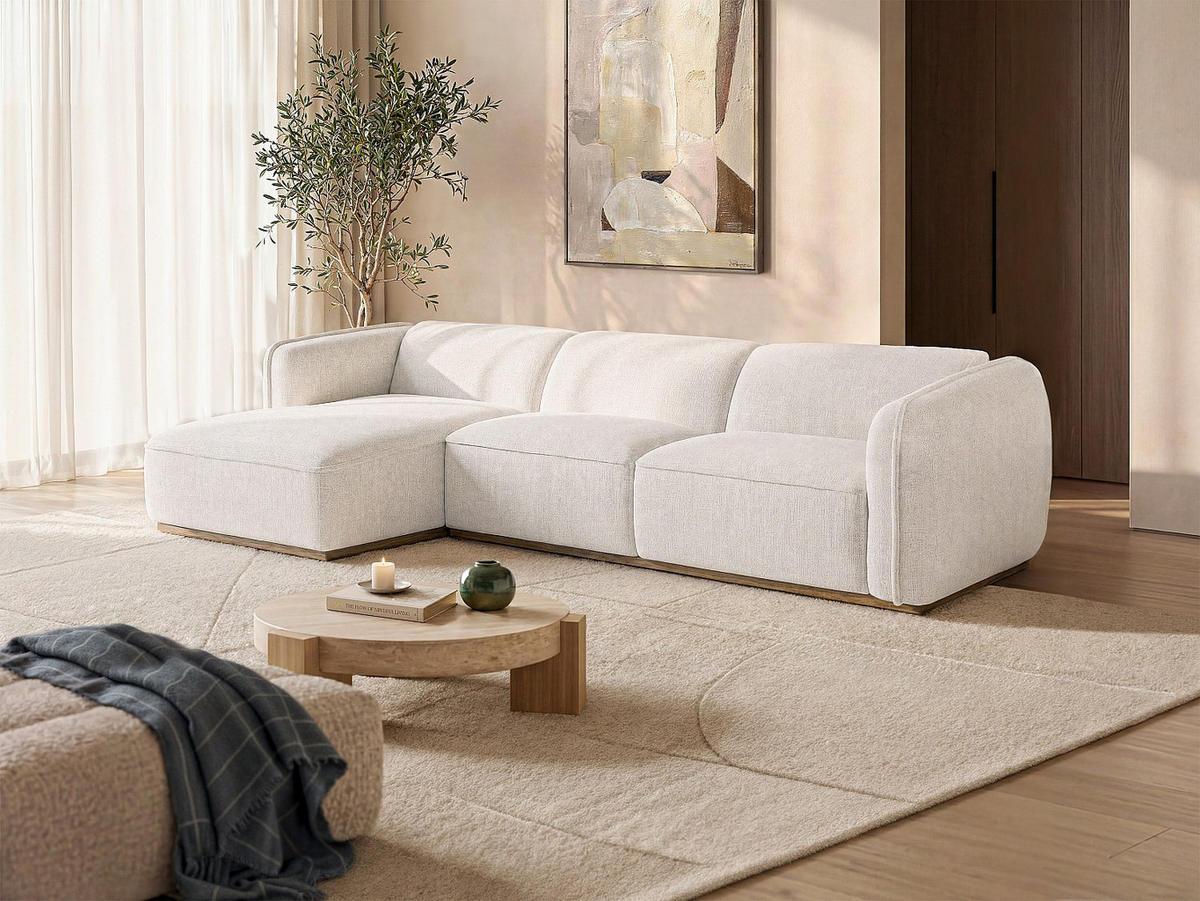 SOFA - 5 Personen - stoff - beige Canobru - Beige, Holz/Textil (272/74/167cm) - Vente-Unique