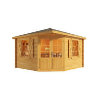 GARTENHAUS Holz Monica Royal - Pinienfarben, Holz (368/275/368cm) - Alpholz