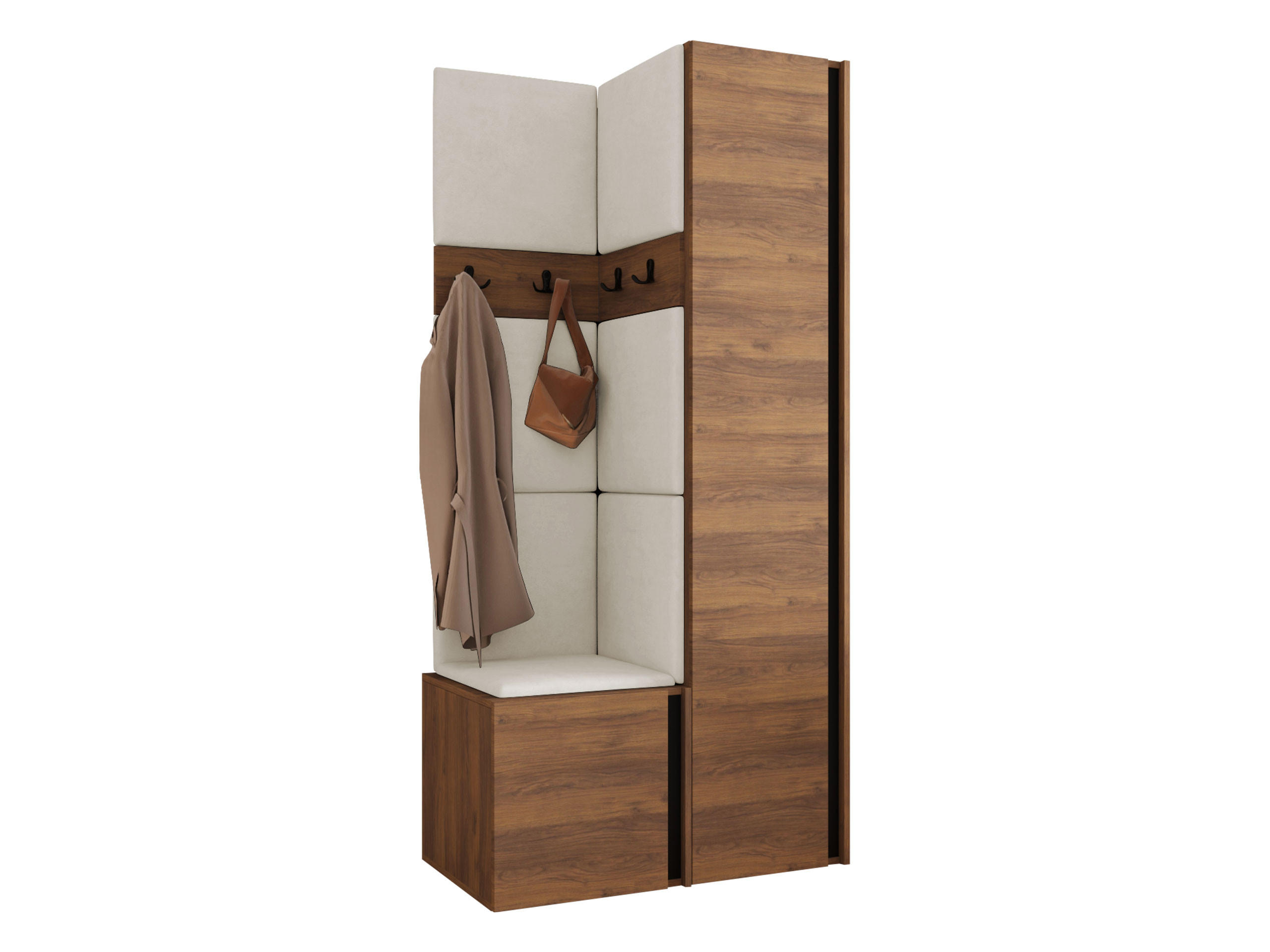 MOBILIER PENTRU HOL Orion XXIV - bej/culoare lemn de nuc, material plastic/compozit lemnos (82/186/46cm) - MIRJAN24