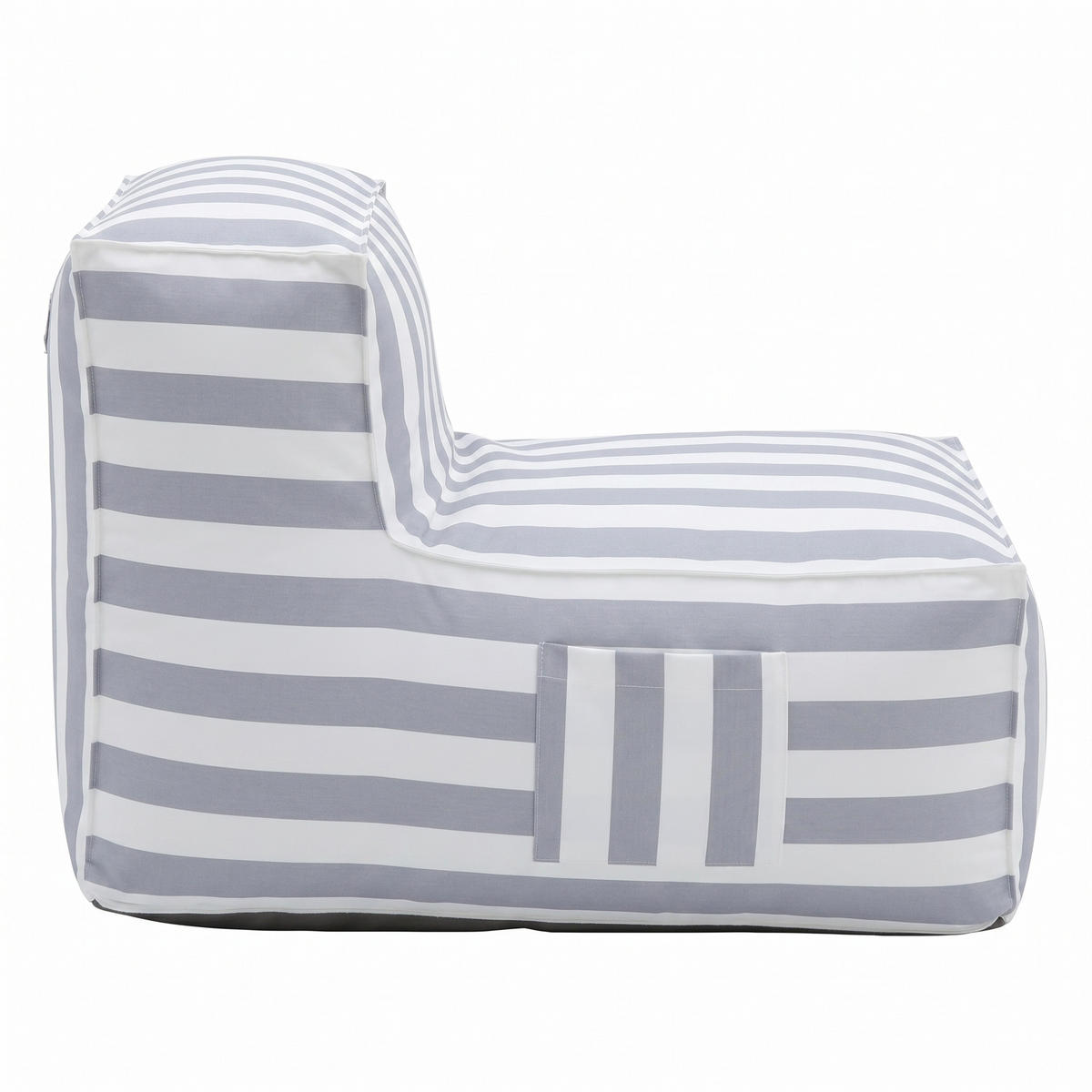 OUTDOOR Sitzsack SOFT mit Rückenlehne für Garten & Terrasse, Grau - Grau, Textil (70/75/100cm) - Muffo