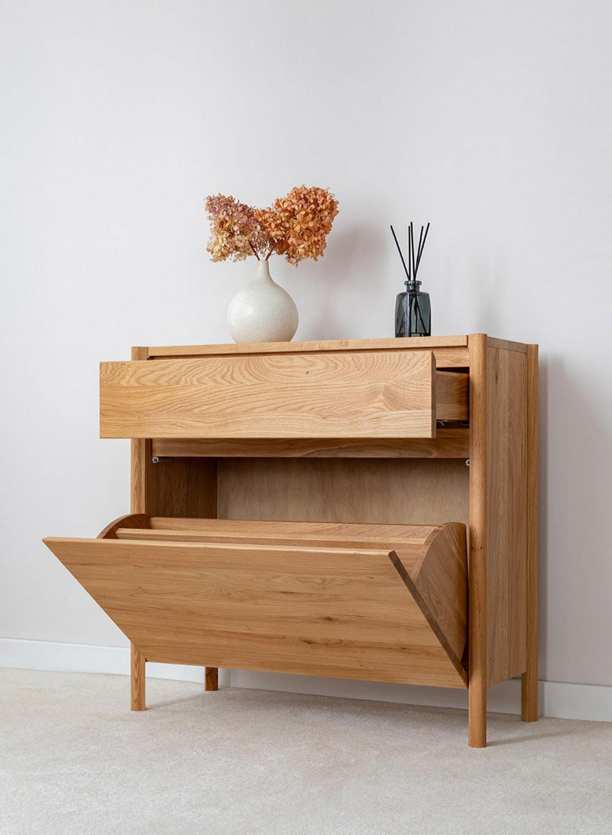 SCHUHSCHRANK Campi Eiche Natur 83 / 33 / 80cm - Eichefarben, Holz (83/80/33cm) - Feldmann-Wohnen