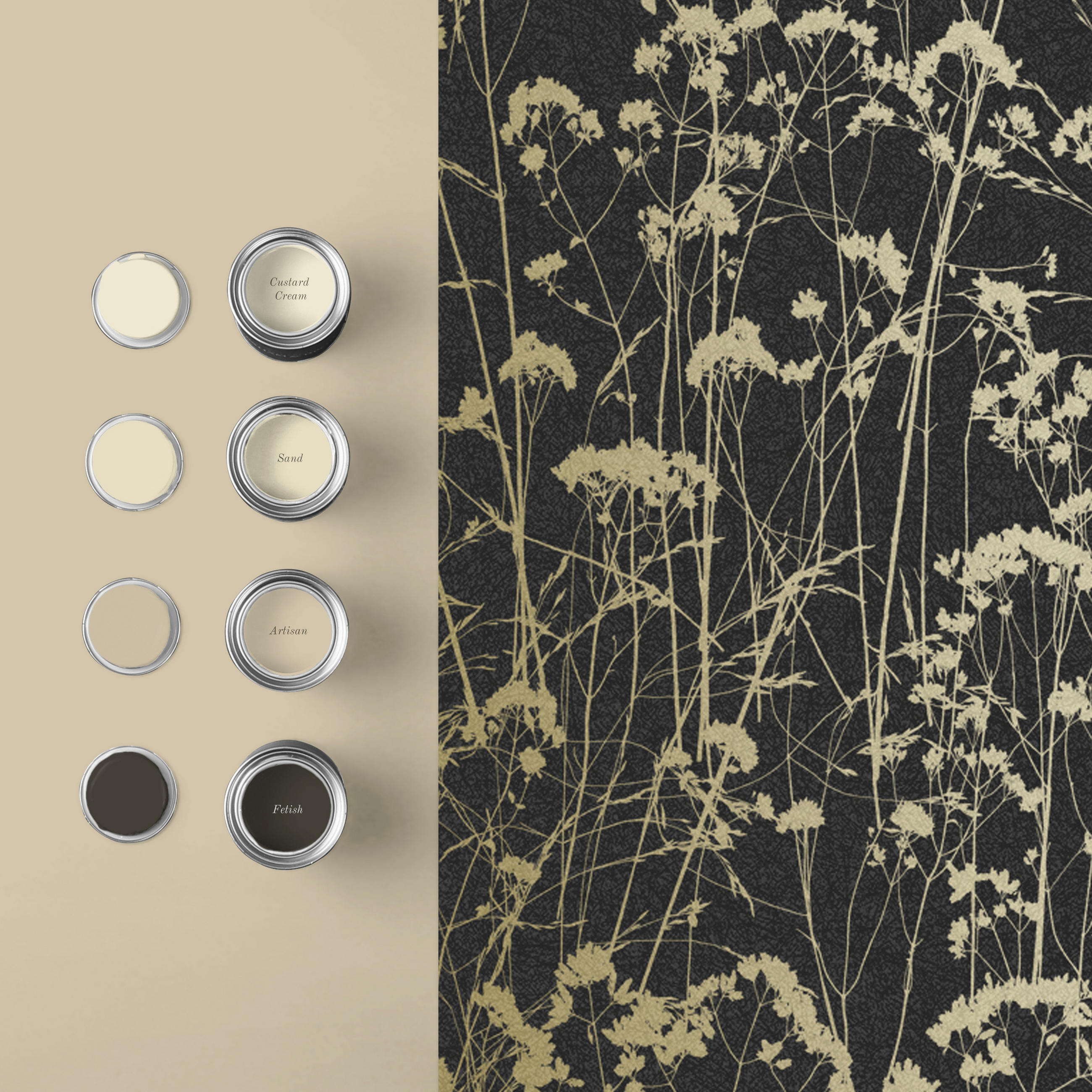 VLIESTAPETE Grace Deep Night - Schwarz, Papier/Kunststoff (52/1005cm) - Graham & Brown