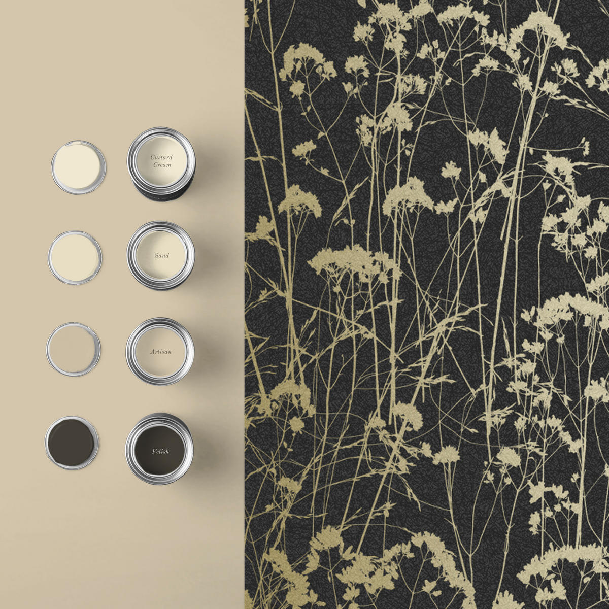 VLIESTAPETE Grace Deep Night - Schwarz, Papier/Kunststoff (52/1005cm) - Graham & Brown