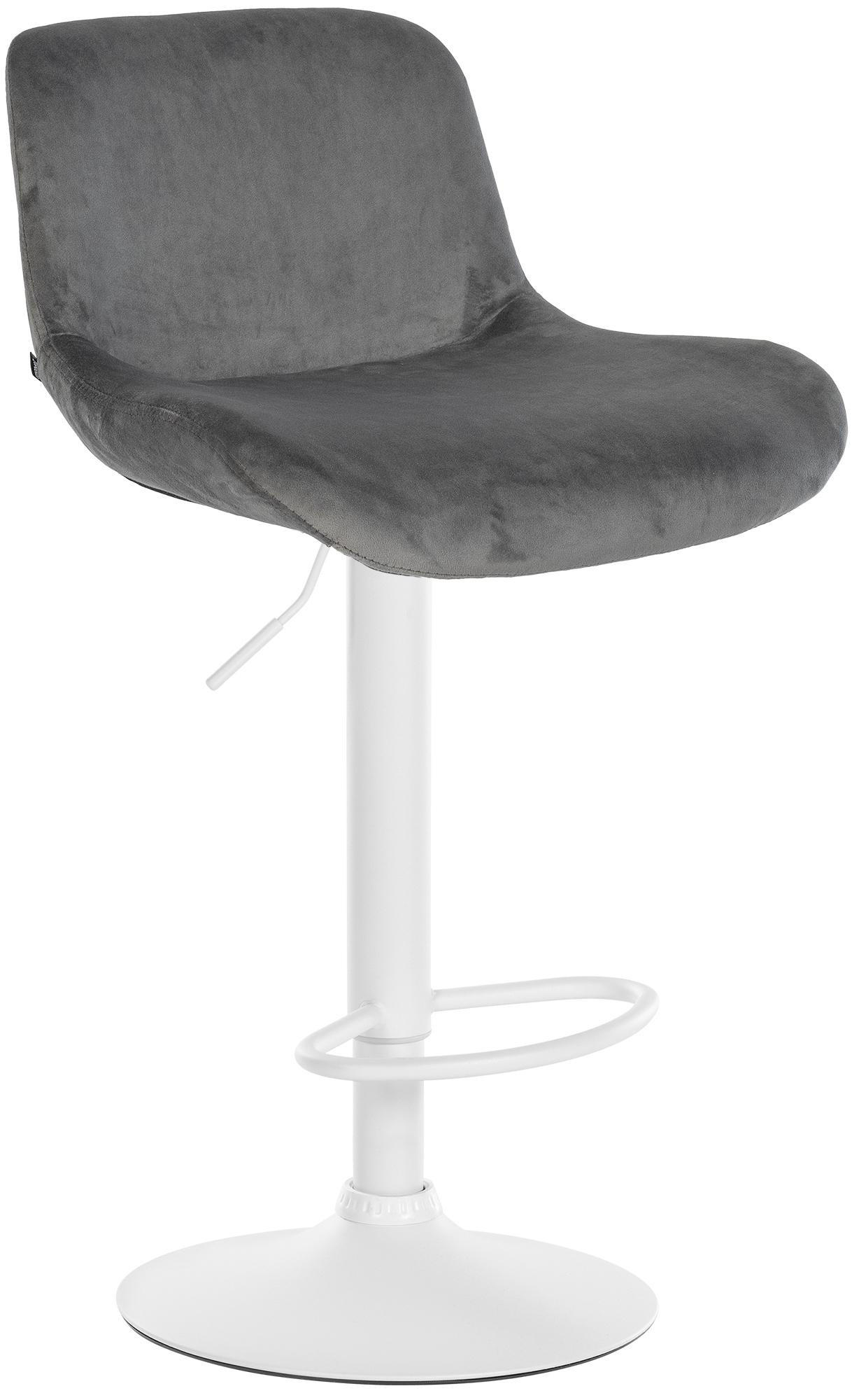 BARHOCKER Samt dunkelgrau - Dunkelgrau/Weiß, Textil/Metall (50/85/50cm) - CLP