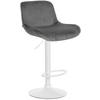 BARHOCKER Samt dunkelgrau - Dunkelgrau/Weiß, Textil/Metall (50/85/50cm) - CLP