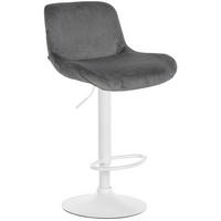 BARHOCKER Samt dunkelgrau - Dunkelgrau/Weiß, Textil/Metall (50/85/50cm) - CLP
