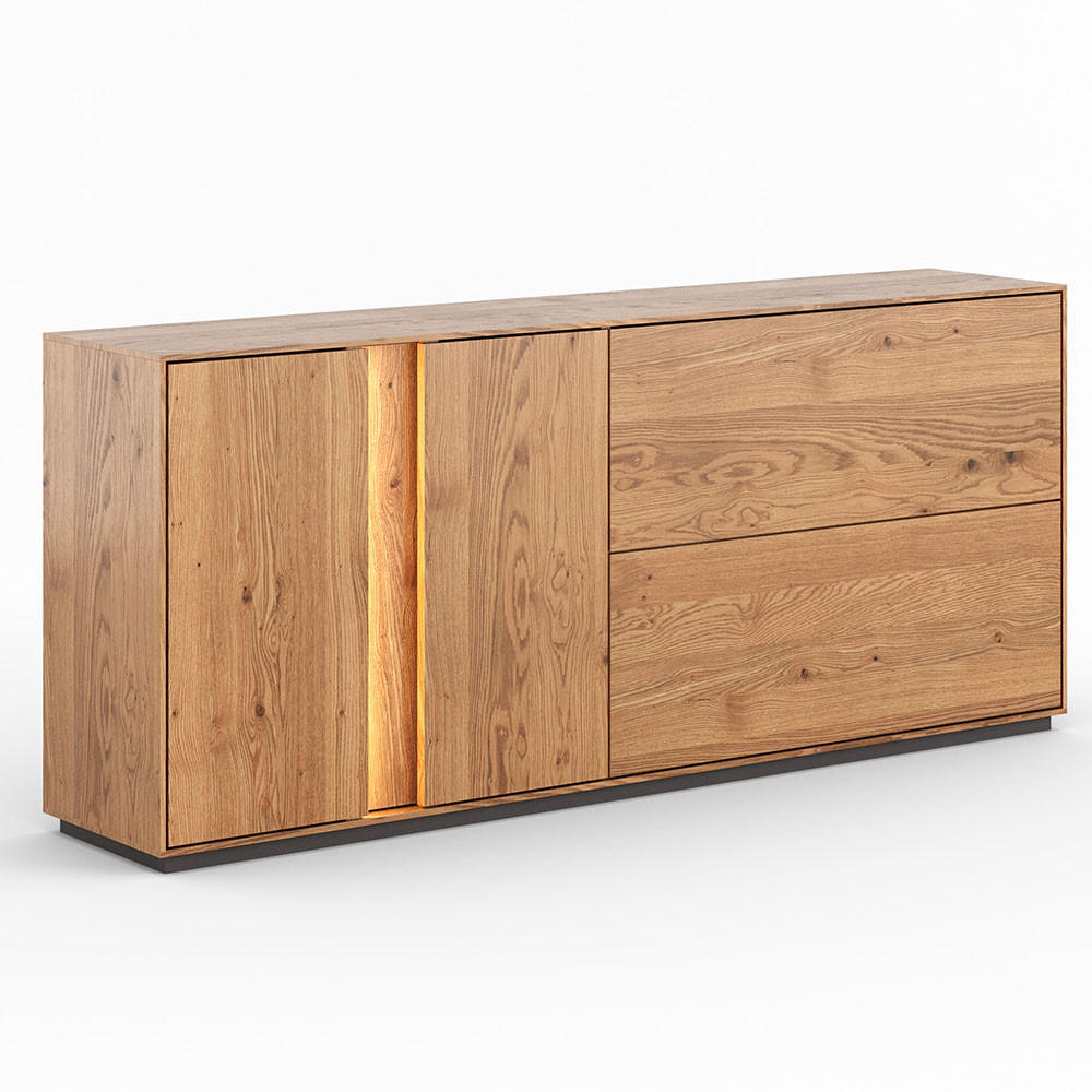 KOMMODE Collodi Wildeiche Natur 185 / 43,5 / 79cm - Wildeiche/Eichefarben, Holz (185/79/43.5cm) - Feldmann-Wohnen