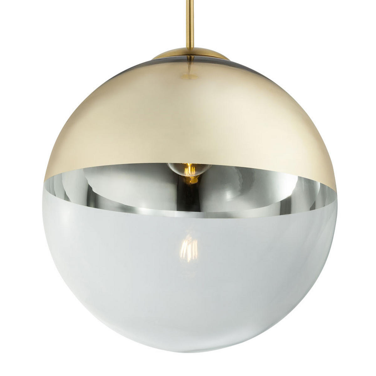 LED HÄNGELEUCHTE VARUS Gold Transparent - Goldfarben, Glas (33/33/120cm) - Globo Lighting