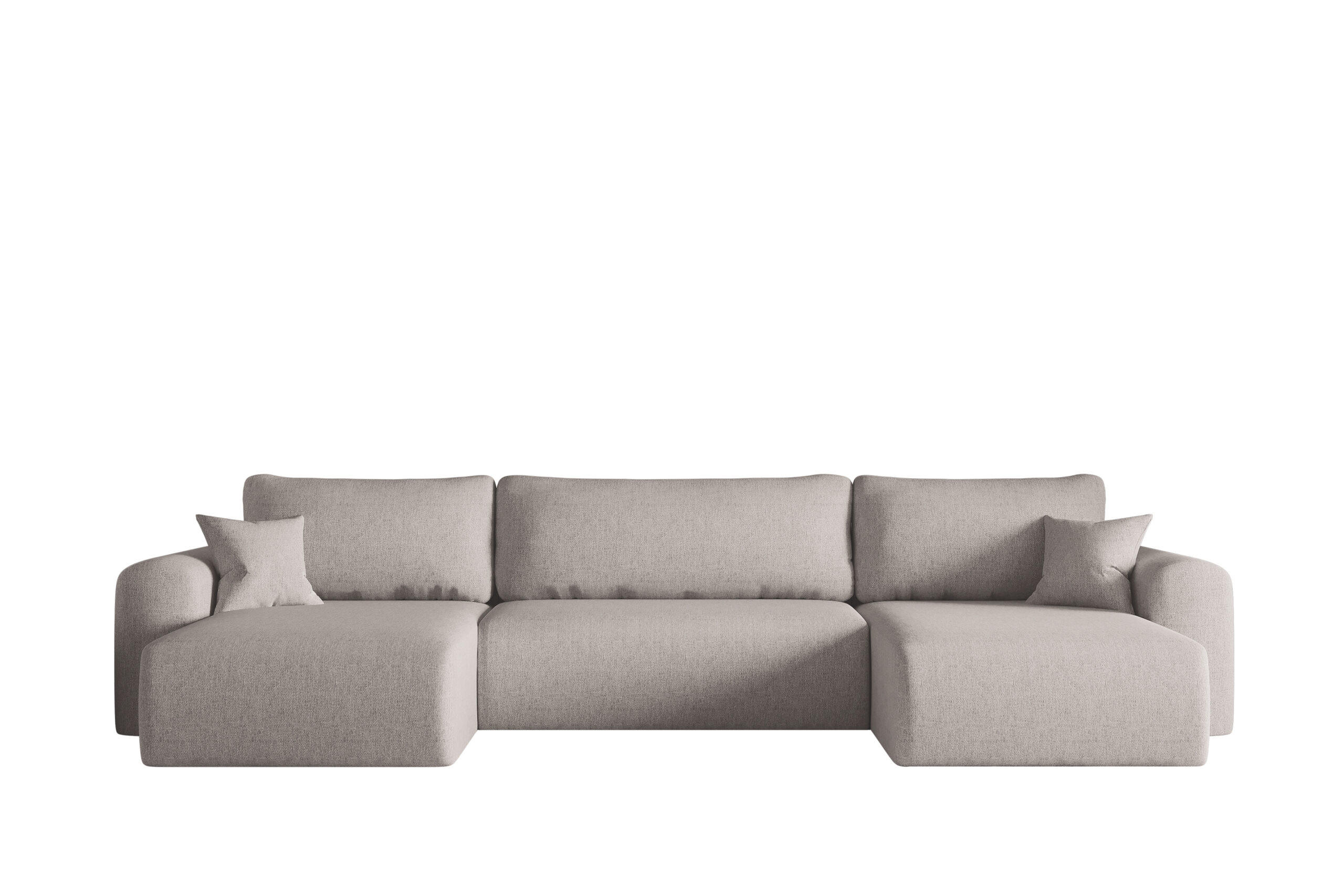 ECKSOFA Mit Schlaffunktion Und Bettkasten U-form CAPRI Verita Ecru - Ecru, Holz/Textil (145/362cm) - Kaiser Möbel