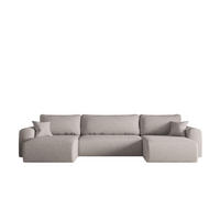 ECKSOFA Mit Schlaffunktion Und Bettkasten U-form CAPRI Verita Ecru - Ecru, Holz/Textil (145/362cm) - Kaiser Möbel