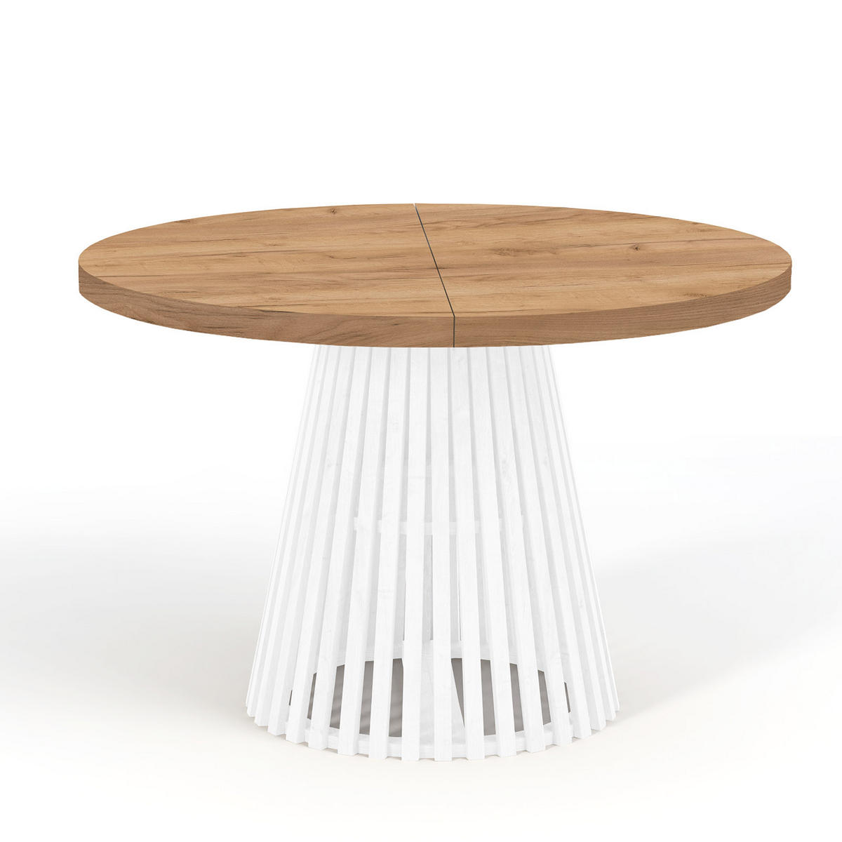ESSTISCH runder ausziehbarer Tisch für Esszimmer DOVER 90 / 190 cm, Farbe: Eiche Craft Golden / Weiß - Braun/Weiß, Holz (190/90/77cm) - Dekori_Interiors