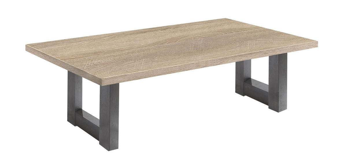 COUCHTISCH Etti 3 140 x 70 x 47 Wohnzimmertisch Graphit/Eiche Sägerau - Hellbraun, Holz (140/70/47cm) - 58aufmkessel