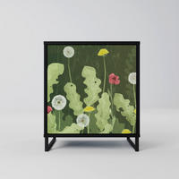 SIDEBOARD DANDELION AMUSE, Schwarz, 57,5x42x67,5 cm, Schwarze Metall-Rahmenfüße - Multicolor/Schwarz, Holzwerkstoff/Metall (57.5/67.5/42cm) - SpaceRebels