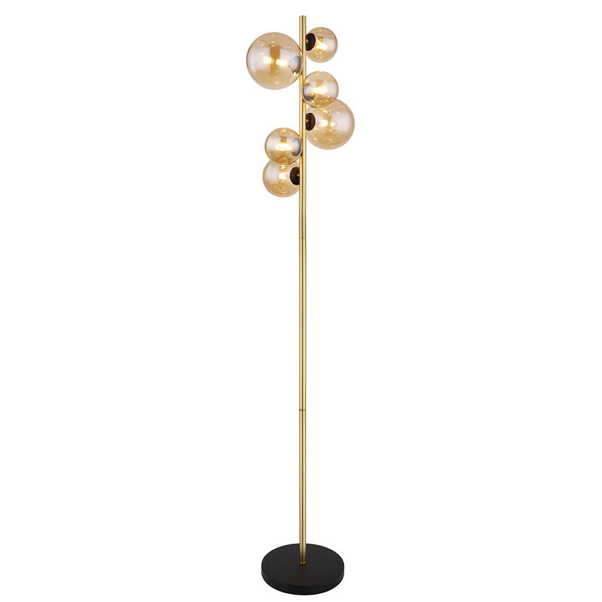 LED STEHLEUCHTE RIHA Glas Amber Orange - Orange, Glas (28.5/26.5/155cm) - Globo Lighting