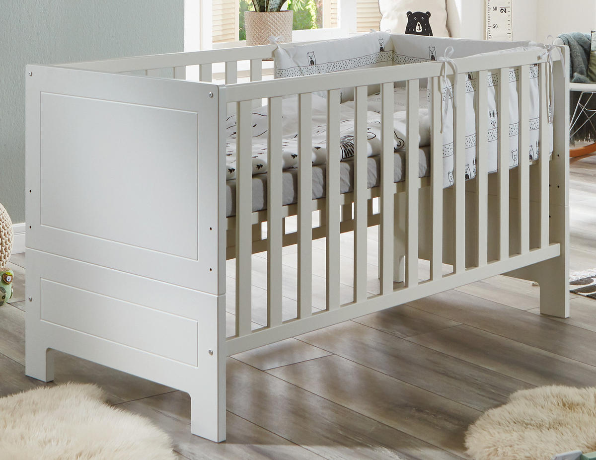 BABYZIMMER SET Thilo 2-tlg. Wickelkommode Babybett - Schwarz/Weiß, Holzwerkstoff/Metall (1/1/1cm) - arthur berndt